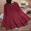 Adjustable Sleeve Irregular Hem Blouse - Image 3