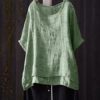 Asymmetrical Split Casual Blouse - Image 3