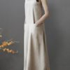 Back Cross Irregular Hem V-Neck Dress - Image 2