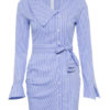 Blue Shirt Dress Striped Bodycon Casual Dress