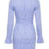 Blue Shirt Dress Striped Bodycon Casual Dress - Image 2