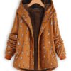Cartoon Cat Print Hooded Coat