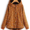 Cartoon Cat Print Hooded Coat - Image 3
