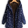 Cartoon Cat Print Hooded Coat - Image 5