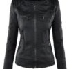 Casual Zipper Hooded PU Leather Jackets - Image 11