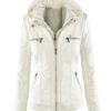 Casual Zipper Hooded PU Leather Jackets - Image 13