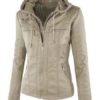 Casual Zipper Hooded PU Leather Jackets - Image 7