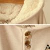 Cat Embroidery Hooded Fleece Coat - Image 5