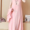 Chinese Style Embroidery O-neck Mid-long Dress with Cloak - Image 4