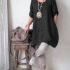 Cotton Linen Half Sleeve Shirt Dress - Image 5