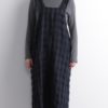Cotton Linen Plaid Cross Back Apron Dress - Image 4
