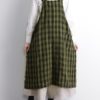 Cotton Linen Plaid Cross Back Apron Dress - Image 6