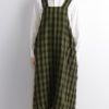 Cotton Linen Plaid Cross Back Apron Dress - Image 7