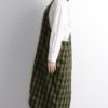 Cotton Linen Plaid Cross Back Apron Dress - Image 9