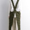 Cotton Linen Plaid Cross Back Apron Dress - Image 10