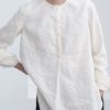 Cotton Long Sleeve Casual Blouse - Image 2