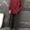 Crew Neck Long Sleeve Plaid Blouse - Image 5