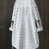 Dot Lapel Long Sleeve Shirt Blouse - Image 2