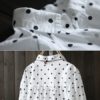 Dot Lapel Long Sleeve Shirt Blouse - Image 3