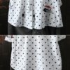 Dot Lapel Long Sleeve Shirt Blouse - Image 6