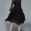 Elegant Lace Patchwork Bell Vintage Dress - Image 3