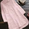 Embroidery Lapel 3/4 Sleeve Blouse - Image 3