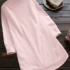 Embroidery Lapel 3/4 Sleeve Blouse - Image 4