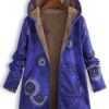 Ethnic Print Fleece Hooded Coat