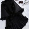 Faux Fur Layered Women Cloak Coats - Image 4