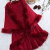Faux Fur Layered Women Cloak Coats - Image 6