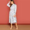 Floral Print Spring Autumn Boho Solid Dress - Image 4