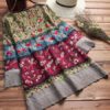 Floral Print Patchwork 3/4 Sleeve Blouse - Image 2