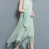 Floral Print Two Pieces Irregular Tank Dress - Image 4