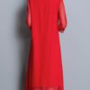 Folk Style Floral Embroidery Silk Dress - Image 8