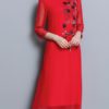Folk Style Floral Embroidery Silk Dress