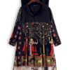 Folk Style Print Hooded Vintage Coats - Image 3