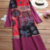 Folk Style Print Patchwork Dresses - Image 5