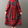 Folk Style Print Vintage Dresses - Image 8