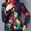 Frog Button Floral Print Vintage Coat - Image 6