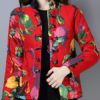 Frog Button Floral Print Vintage Coat