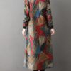 Geometric Print Patchwork Vintage Dress - Image 3