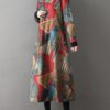 Geometric Print Patchwork Vintage Dress - Image 5