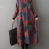 Geometric Print Patchwork Vintage Dress - Image 6