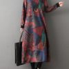 Geometric Print Patchwork Vintage Dress - Image 7