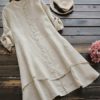 Irregular Hem Long Sleeve Button Blouse - Image 5