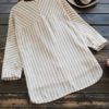 Irregular Loose Stripe V Neck Blouse - Image 4