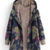 Leaves Print Hooded Vintage Coat - Image 6