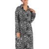 Leopard  Printed  Shirt Split Midi Dress - Image 4