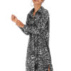 Leopard  Printed  Shirt Split Midi Dress - Image 3