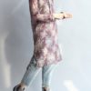 Long Sleeve Buttons Floral Shirt Dress - Image 4